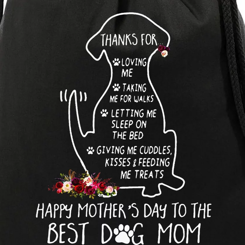 Happy MotherS Day Dog Mom Drawstring Bag