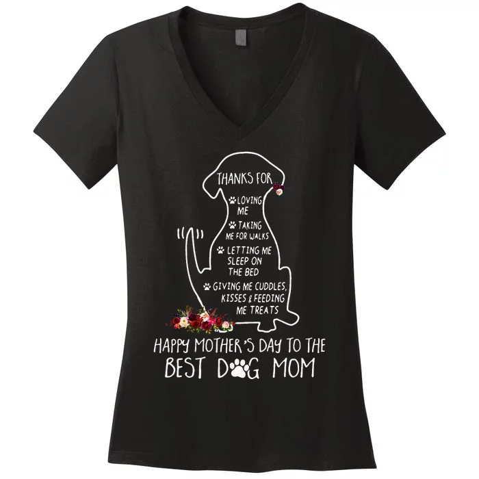 Happy MotherS Day Dog Mom Women's V-Neck T-Shirt