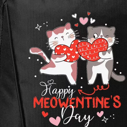 Happy Meowentine's Day Funny Cute Design Cat Valentine Gifts City Backpack