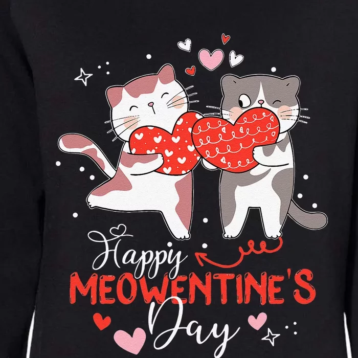 Happy Meowentine's Day Funny Cute Design Cat Valentine Gifts Womens California Wash Sweatshirt