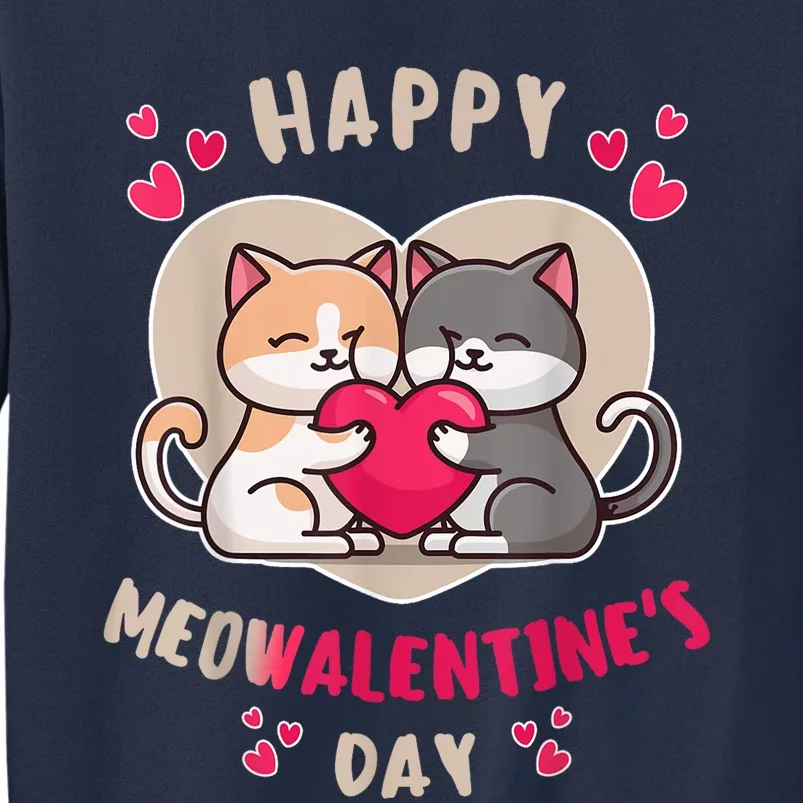 Happy Meowalentines Day Single Love Cat Holding Heart Sweatshirt