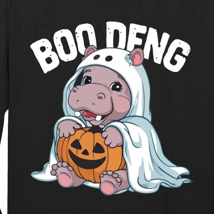 Halloween Moo Deng Baby Hippo Boo Deng Long Sleeve Shirt