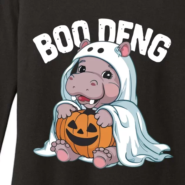 Halloween Moo Deng Baby Hippo Boo Deng Womens CVC Long Sleeve Shirt