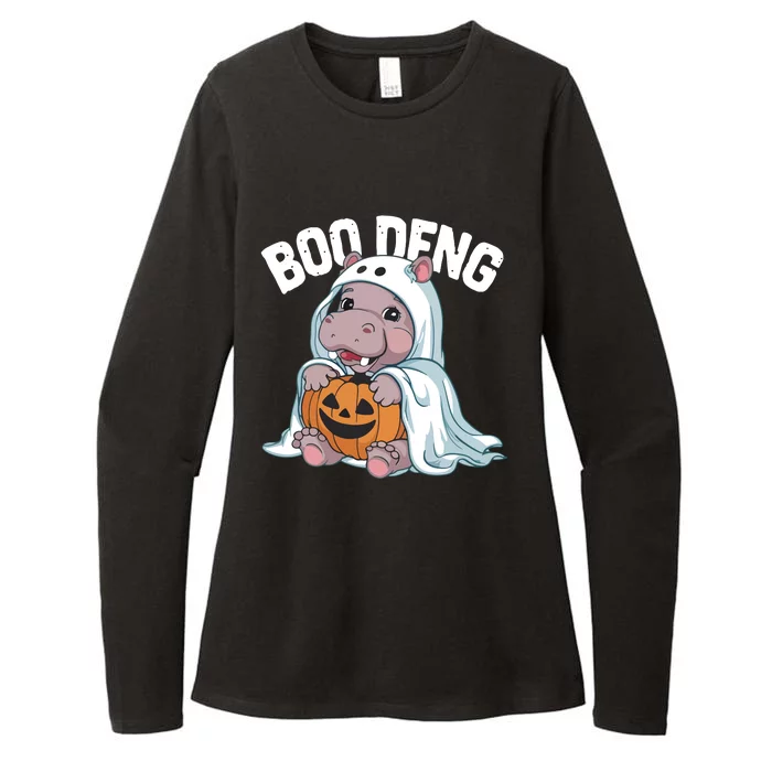 Halloween Moo Deng Baby Hippo Boo Deng Womens CVC Long Sleeve Shirt