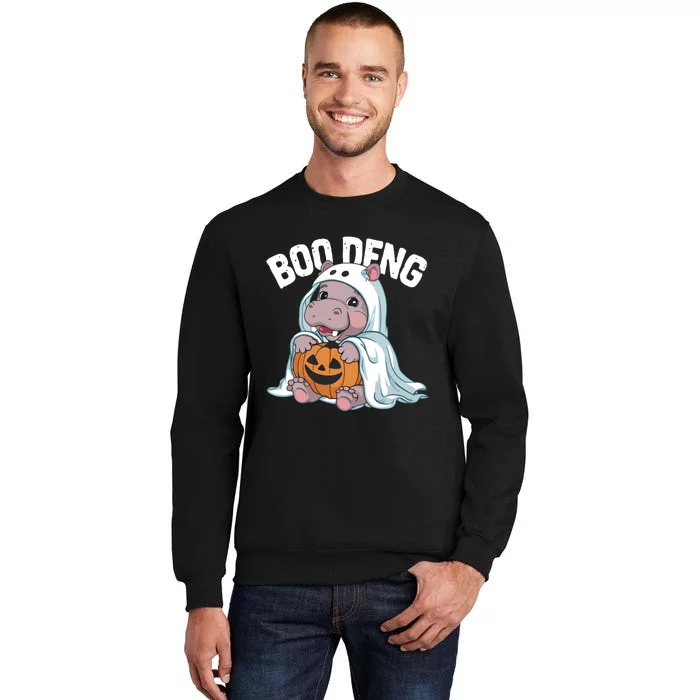 Halloween Moo Deng Baby Hippo Boo Deng Tall Sweatshirt