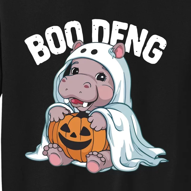 Halloween Moo Deng Baby Hippo Boo Deng Tall Sweatshirt