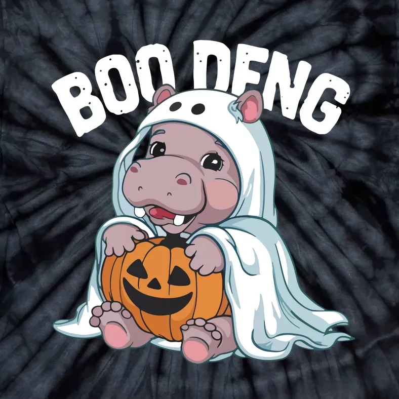 Halloween Moo Deng Baby Hippo Boo Deng Tie-Dye T-Shirt