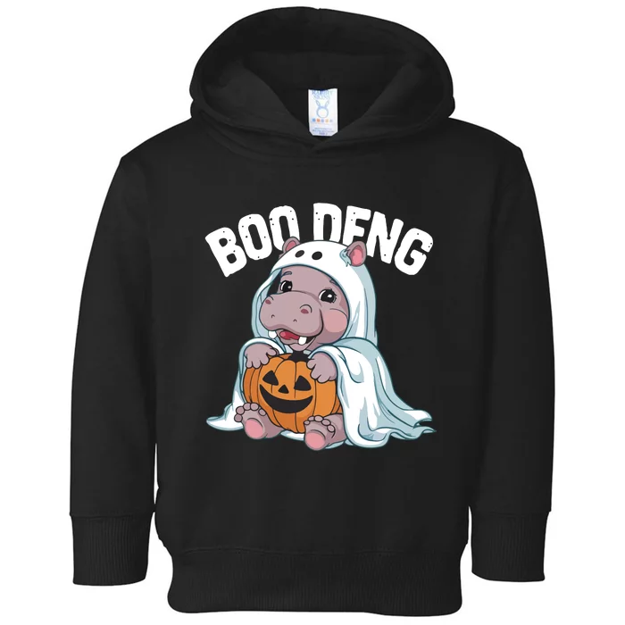 Halloween Moo Deng Baby Hippo Boo Deng Toddler Hoodie