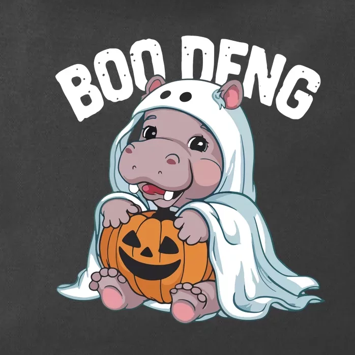 Halloween Moo Deng Baby Hippo Boo Deng Zip Tote Bag