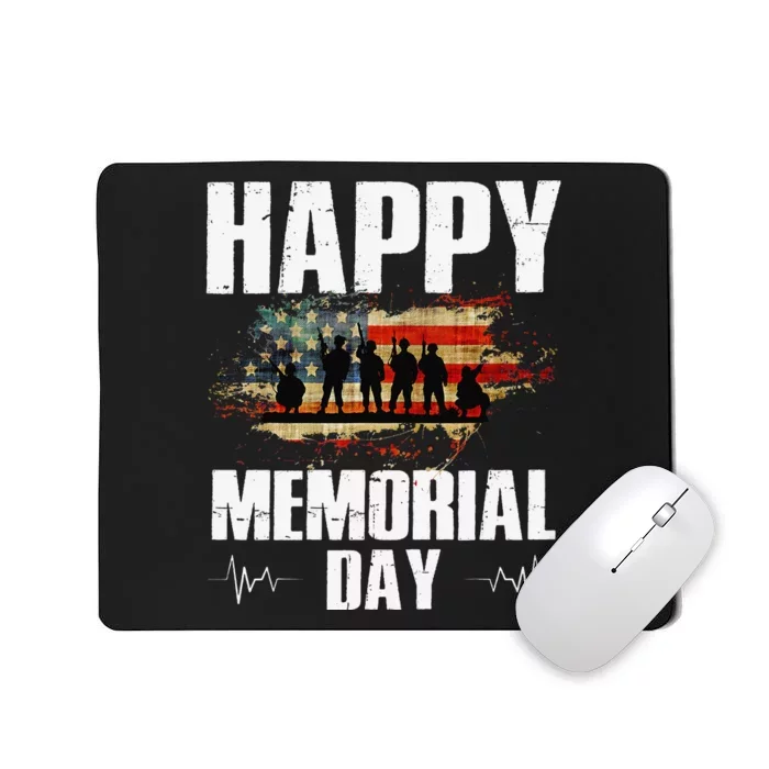 Happy Memorial Day USA Flag American Patriotic Mousepad