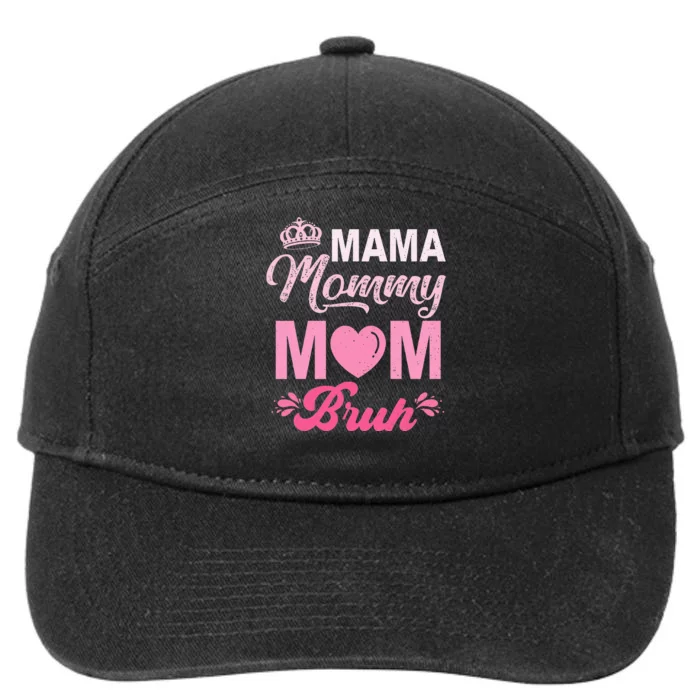 Happy Mother's Day Cute Leopard Graphic Mama Mommy Mom Bruh 7-Panel Snapback Hat