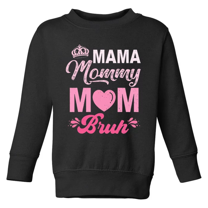 Happy Mother's Day Cute Leopard Graphic Mama Mommy Mom Bruh Toddler Sweatshirt