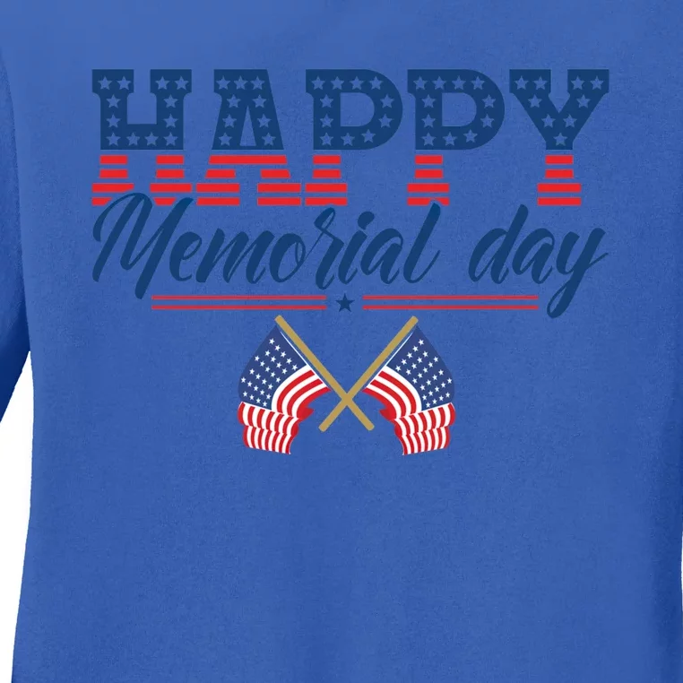 Happy Memorial Day Gift Ladies Long Sleeve Shirt