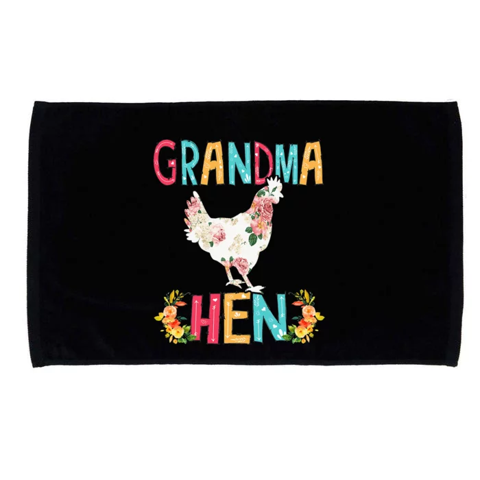 Happy Mother's Day Proud Grandma Floral Chicken Hen Lover Microfiber Hand Towel