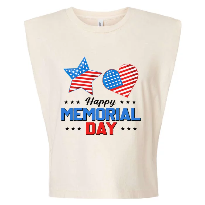 Happy Memorial Day 4th Of July American Flag Patriotic Garment-Dyed Women's Muscle Tee