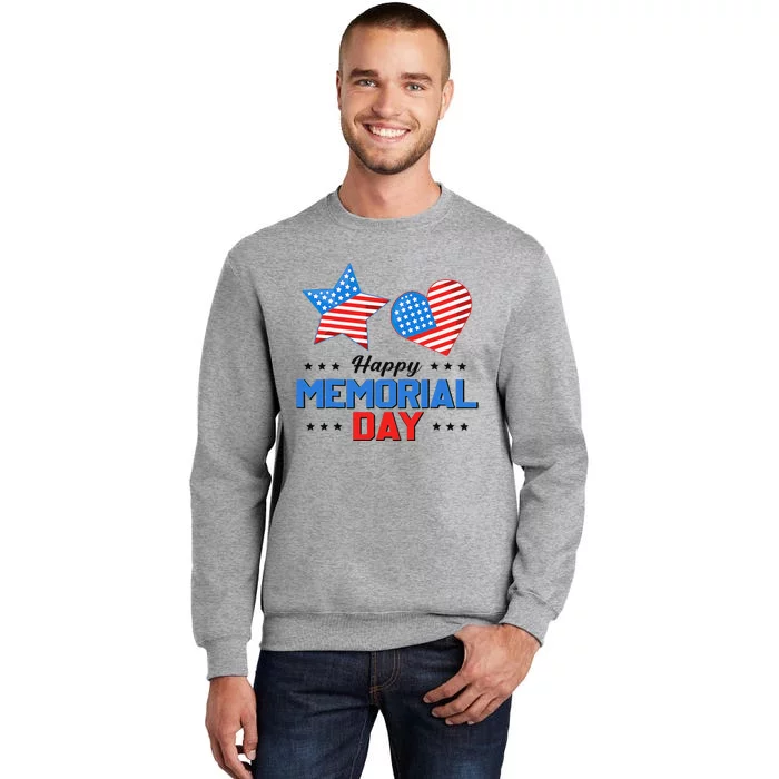 Happy Memorial Day 4th Of July American Flag Patriotic Tall Sweatshirt