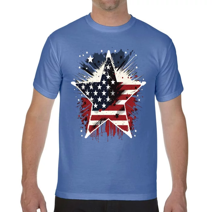 Happy Memorial Day Veteran American Usa Star Flag 4th Of Gift Comfort Colors T-Shirt