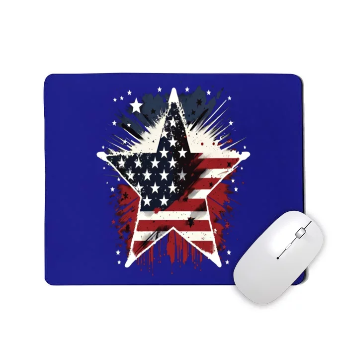 Happy Memorial Day Veteran American Usa Star Flag 4th Of Gift Mousepad