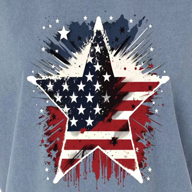 Happy Memorial Day Veteran American Usa Star Flag 4th Of Gift Garment-Dyed Women's Muscle Tee