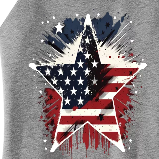 Happy Memorial Day Veteran American Usa Star Flag 4th Of Gift Women’s Perfect Tri Rocker Tank