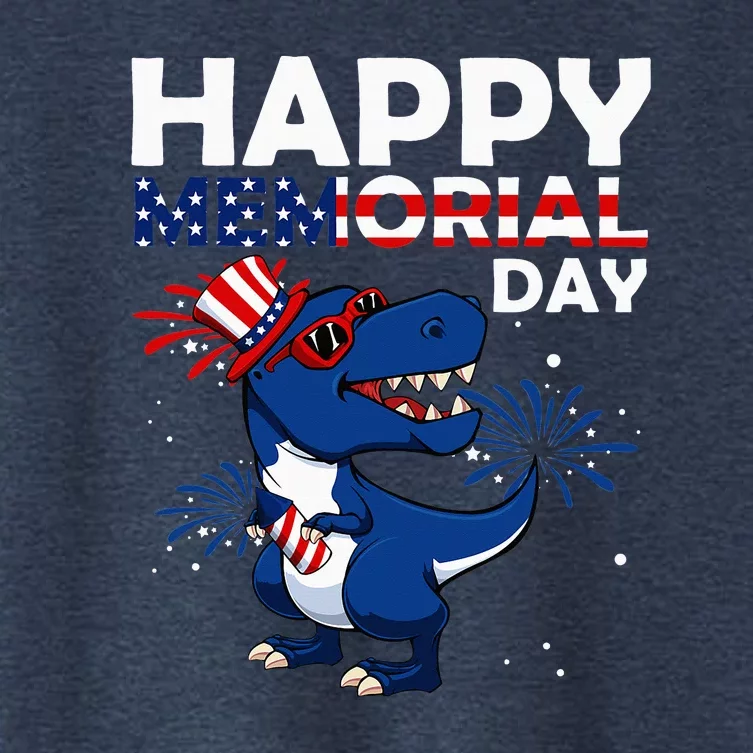 Happy Memorial Day 4th Of July Dinosaur Women's Crop Top Tee