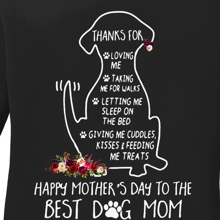 Happy Mother's Day Dog Mom Ladies Long Sleeve Shirt