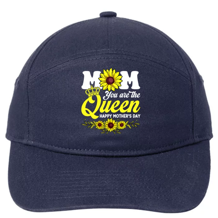 Happy Mother's Day Mom Queen Sunflower Funny Mommy Mama Great Gift 7-Panel Snapback Hat