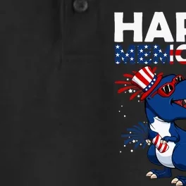 Happy Memorial Day 4th Of July Dinosaur American Flag Hat Dry Zone Grid Performance Polo