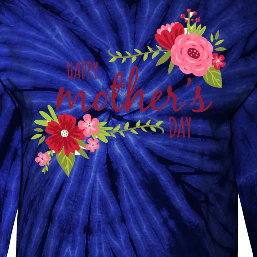 Happy Mother's Day Flower Tie-Dye Long Sleeve Shirt