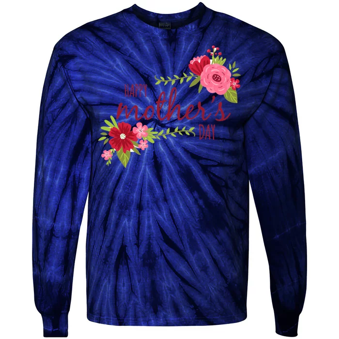 Happy Mother's Day Flower Tie-Dye Long Sleeve Shirt