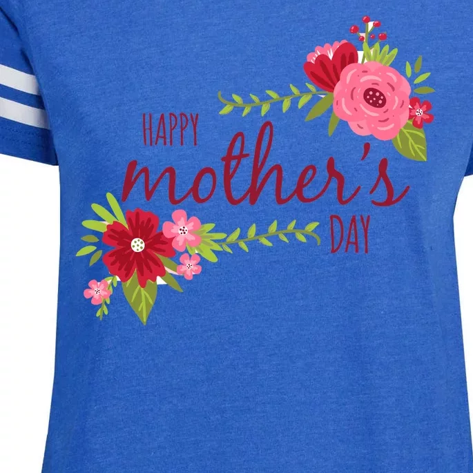 Happy Mother's Day Flower Enza Ladies Jersey Football T-Shirt