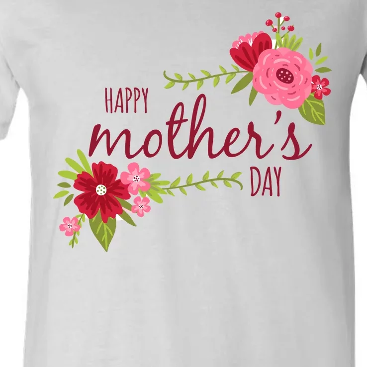 Happy Mother's Day Flower V-Neck T-Shirt