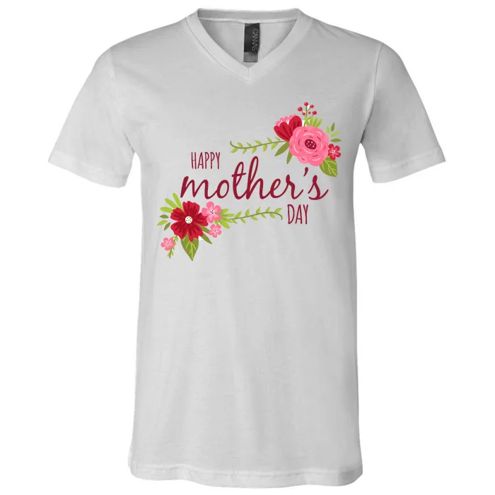 Happy Mother's Day Flower V-Neck T-Shirt