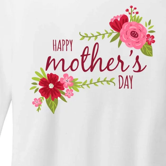 Happy Mother's Day Flower Womens CVC Long Sleeve Shirt