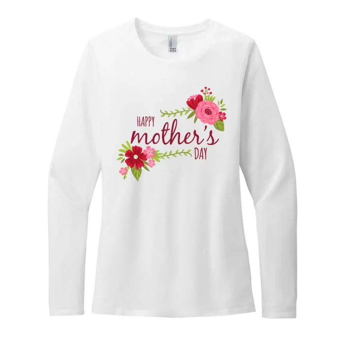 Happy Mother's Day Flower Womens CVC Long Sleeve Shirt