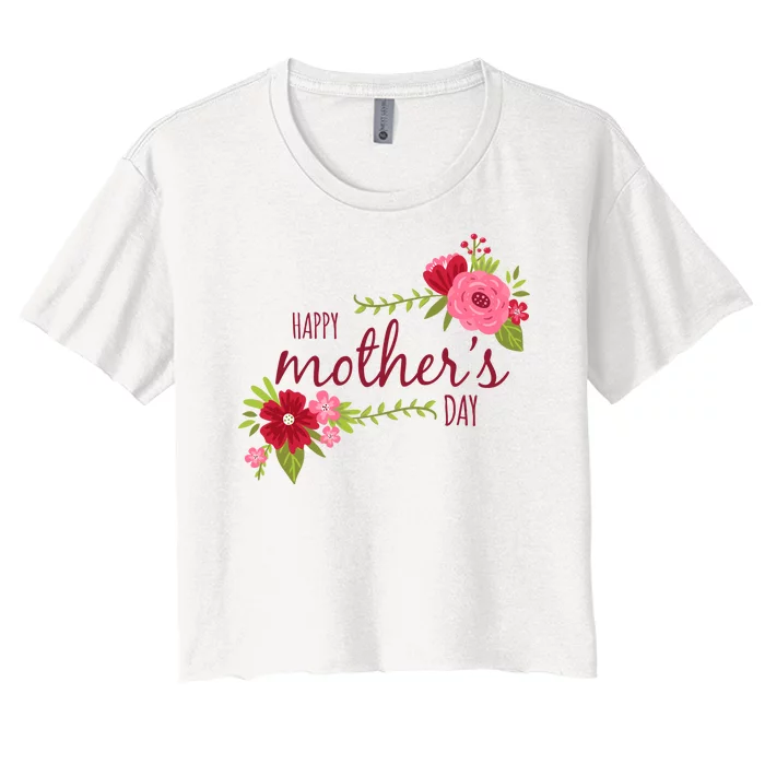 Happy Mother's Day Flower Women's Crop Top Tee