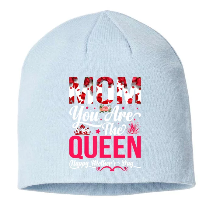 Happy Mother's Day Mom You Are The Queen Floral Graphic 8 1/2in Sustainable Knit Beanie