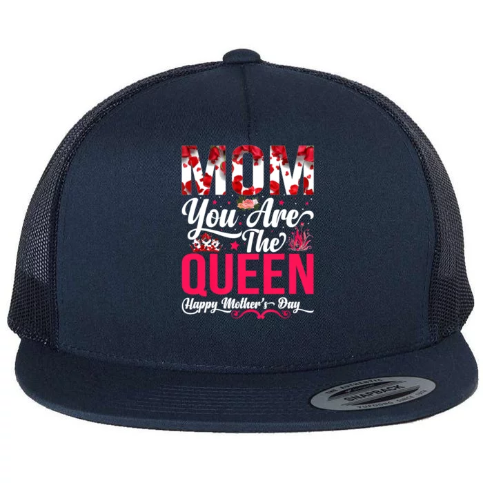 Happy Mother's Day Mom You Are The Queen Floral Graphic Flat Bill Trucker Hat