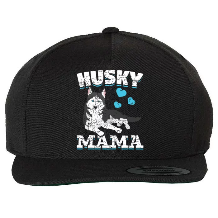 Husky Mama Dog Lover Animal Pet Mom Mama Siberian Husky Wool Snapback Cap