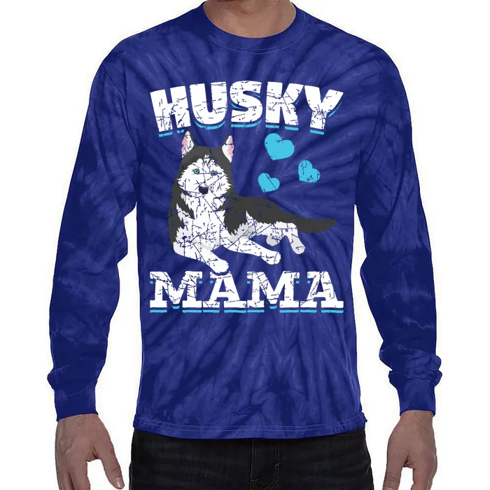 Husky Mama Dog Lover Animal Pet Mom Mama Siberian Husky Tie-Dye Long Sleeve Shirt