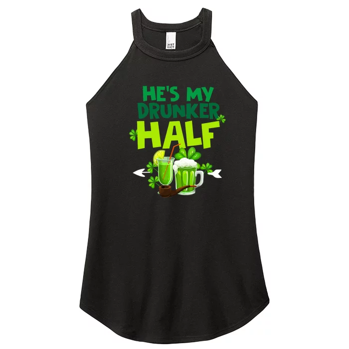 He's My Drunker Half Couples Matching St Patrick Women’s Perfect Tri Rocker Tank