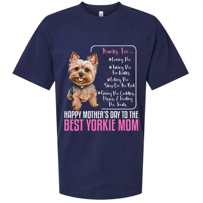 Happy MotherS Day To The Best Yorkie Mom Sueded Cloud Jersey T-Shirt