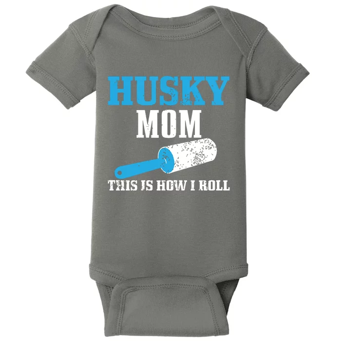 Husky Mom Dog Hair Funny Siberian Husky Mama Baby Bodysuit