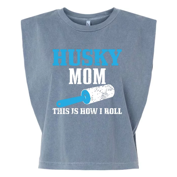 Husky Mom Dog Hair Funny Siberian Husky Mama Garment-Dyed Women's Muscle Tee