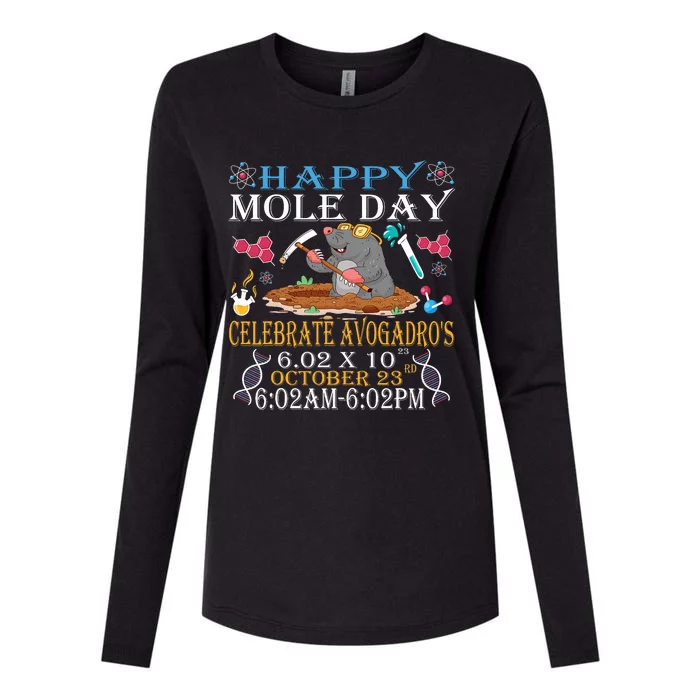 Happy Mole Day Celebrate AvogadroS Mole 6.02 X 10 October Womens Cotton Relaxed Long Sleeve T-Shirt