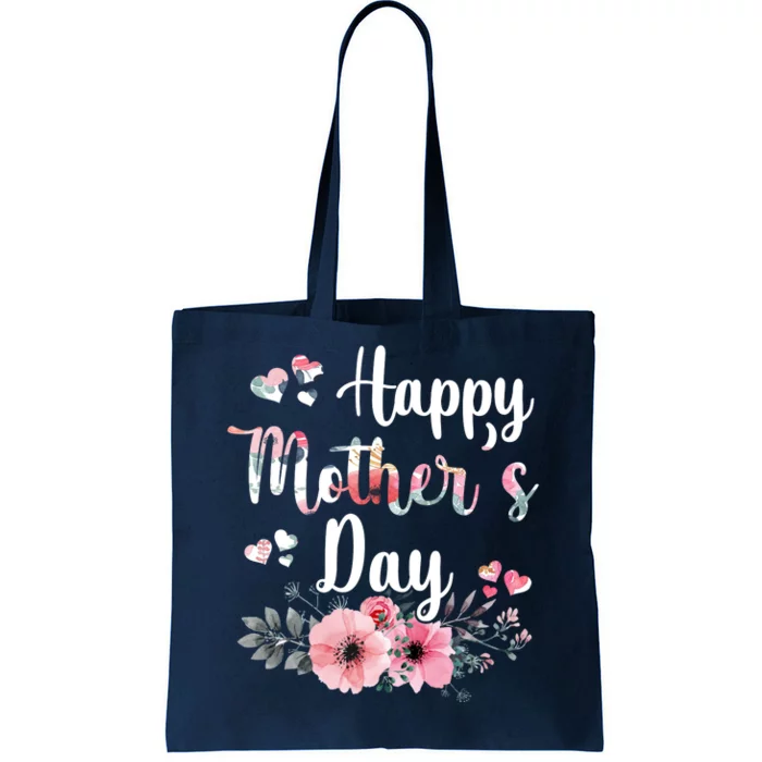 Happy Mother's Day Floral Cute Gift For Mom Tote Bag