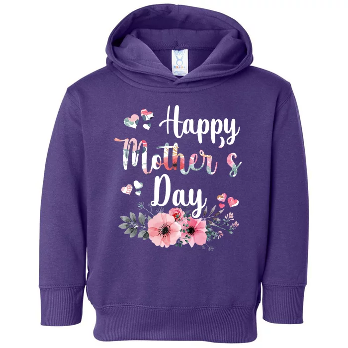 Happy Mother's Day Floral Cute Gift For Mom Toddler Hoodie