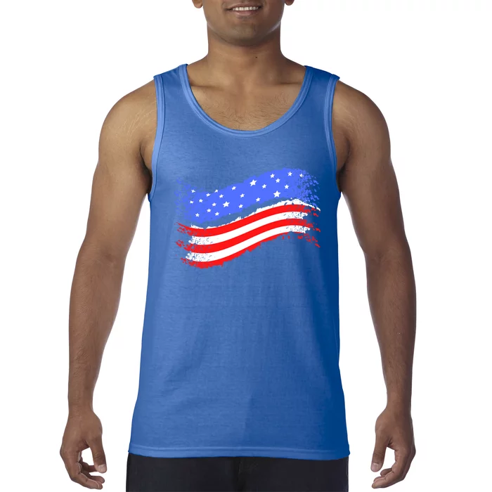 Happy Memorial Day Ribbon Patriotic Flag Gift Tank Top