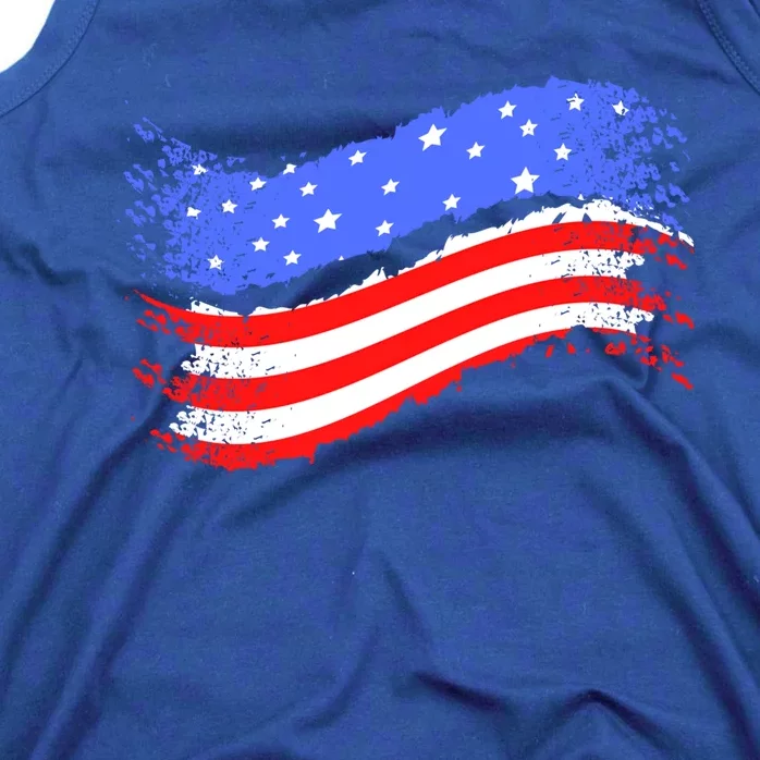 Happy Memorial Day Ribbon Patriotic Flag Gift Tank Top