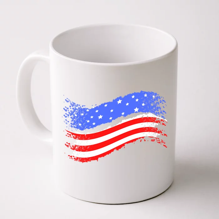 Happy Memorial Day Ribbon Patriotic Flag Gift Front & Back Coffee Mug